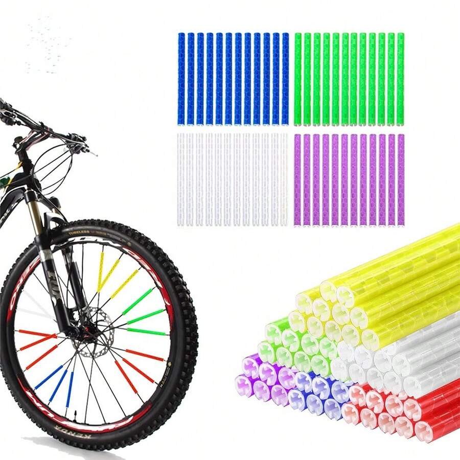 12 Clips Reflectantes para Rayos de Bicicleta Ultra Brillante 360º - Rosa - Ver 1