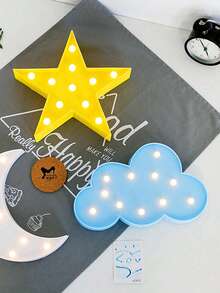 1 pieza Luz de noche con forma de nube creativa con LED, lámpara decorativa de pared, adecuada para fiestas y celebraciones - Nubes - Ver 3