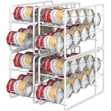 4 Pack Can Dispenser Rack Stackable Can Storage Organizer Holder For Canned Food Kitchen Cabinet Pantry Countertop White - 白色 - 查看 6