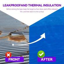 1pc (7.87* 78.7 Inches) Large Industrial Waterproof Roof Tape - Blue/Silver/Gray/Metal Roof Waterproof Material, Used For Metal Surfaces, Iron Plates And Roofs - Preventing Water Leakage, Metal Roof Protection, Flexible Materials - 7.87*78.7 Inches - View 7