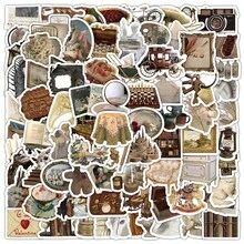 100pcs Vintage Classical Stickers, Suitable For Literature Journals, Notebooks, Cups, Refrigerators, Books, Luggage, Tables, Helmets, Skateboards, Guitars, Scrapbooks, DIY Boxes, Packaging Labels, Party Decorations - Multicolor - View 5