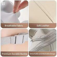 Masajeador de acupresión portátil manos libres con funciones de calentamiento y amasado profundo - Masajeador portátil alimentado por USB adecuado para cuello y hombros, diseño de correa ajustable, adecuado para uso en casa/oficina/automóvil, dispositivo de masaje alimentado por USB - Gris Claro - Ver 6