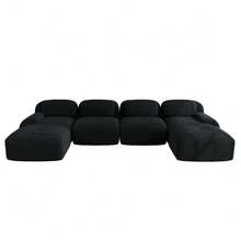 Sofas & Couches - Black + Corduroy + 4 Seat - View 4