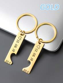 Valentine's Day Custom Split Heart Keychains - Personalized Date & Initials Couple Key Rings For Couples/New Parents, Anniversary/Wedding Romantic Gift. - Multicolor - View 9