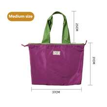 大号抽绳超市购物袋，时尚单肩包，可折叠便携手提袋，杂货袋，防水