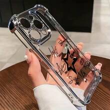 Phone Case: Fashionable Simple Signature Design E-ENHYPENS Phone Case Suitable For  17 16e 16 15 14 13 12 11 Mini Pro Max Air X XR XSMAX 8 7 Plus Shockproof Transparent Soft Back Case Funda Para  17 Pro Forros Para  Cheap  17 Case - 混合顏色 - 查看 8