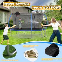 14FT Trampoline, Recreational Trampoline With Enclosure Net & Ladder, Outdoor Trampolines For Kids And Adults, Round Trampoline With Baketball Hoop, - Royal Blue - View 8