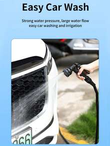 可伸缩魔术水管，7种喷水模式，水枪功能，高压洗车——适用于花园、草坪和户外清洁，黑色，现代简约设计，非常适合给狗狗洗澡和户外清洁，宠物必备用品 | 功能性宠物产品 | 可调节喷嘴