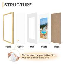 3pc Poster Frames Aluminum Gold 30x40cm 50x70cm 40x60cm Picture Photo Frame For Photo Gallery Simple With HD Plexiglass Mat, Horizontal Or Vertical Wall Mounting, For Wall Art Mounting Print Home Decor Living Room Decoration Christmas Valentine's Day Gift - 金色3pcs - 查看 4