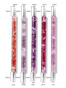 10pcs Nail Art Brush Set, Includes Nail Brushes, Nail Design Brushes, Nail Painting Liners, Double-Ended Nail Files, UV Gel Brushes, Nail Buffing Pens, Nail Liner Pens, Suitable For Home And Professional Nail Salons, Ideal For New Year And Wedding Party Nail Art - Multicolor - View 3