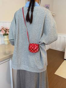 1个PU皮革波点迷你单肩包，女孩斜挎零钱包 - A - 查看 6