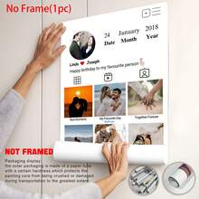 1 pièce Collage photo personnalisé pour la Saint-Valentin, décoration pour la maison, cadeau de la Saint-Valentin, affiche personnalisée, photos personnalisées, articles personnalisables, décoration de chambre, cadre en option.