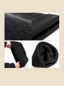 3pcs LA Logo Knit Beanie + Scarf + Gloves Set, Unisex Autumn/Winter Windproof Warm Soft Comfortable Hat, Neck Warmer, Gloves, Suitable For Daily Commute, Study, Work, Gathering, Outdoor Travel, Hiking, Versatile Knit Cap, Essential For Cold Weather Vacation Outfits - A - View 3