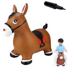 Caballo Hinchable para Saltar, Tolva Inflable de Animales para Niños. Bouncy Boing, Inflatable Hopping Farm Animals con Air Pump, Bouncing y Active Play para Niñas y Niños (marrón),36985817 - Blanco - Ver 1