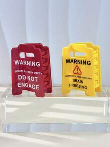 1个女士“过度兴奋”警告标志发夹，“远离”标志发夹，趣味黄色发夹，适合浓密蓬松的头发，送给同事和朋友的礼物，波西米亚街头风发饰，时尚发夹，优雅发卡，精致爪夹 - 彩色 - 查看 7