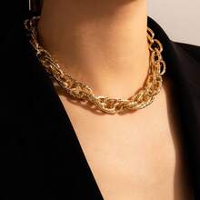 European And American-Border Jewelry Fashion-Hop Short Thick Chain Geometric Necklace Metal Exaggerated Necklace - 30733-nek-g-11 - View 2