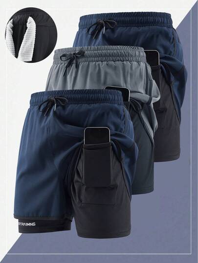 1pc Men's Outdoor Sports Running Shorts, Breathable Quick-Dry Printed, Suitable For Spring/Summer Outdoor Running & Fitness