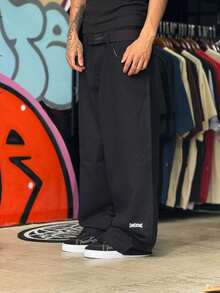 Black Baggy Jeans With Cross Hip Hop Style, Street Skate, New Release, On . - màu đen - Xem 3