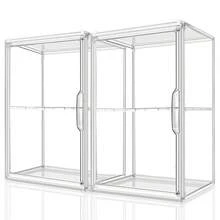 2Pack Makeup Organizer Storage, Large Capactiy Acrylic Bathroom Organizer, Clear Cosmetics Organizer Bins With Division Board For Vanity, Skincare, Countertop Storage And Display Case,Clear - thông thoáng - Xem 1