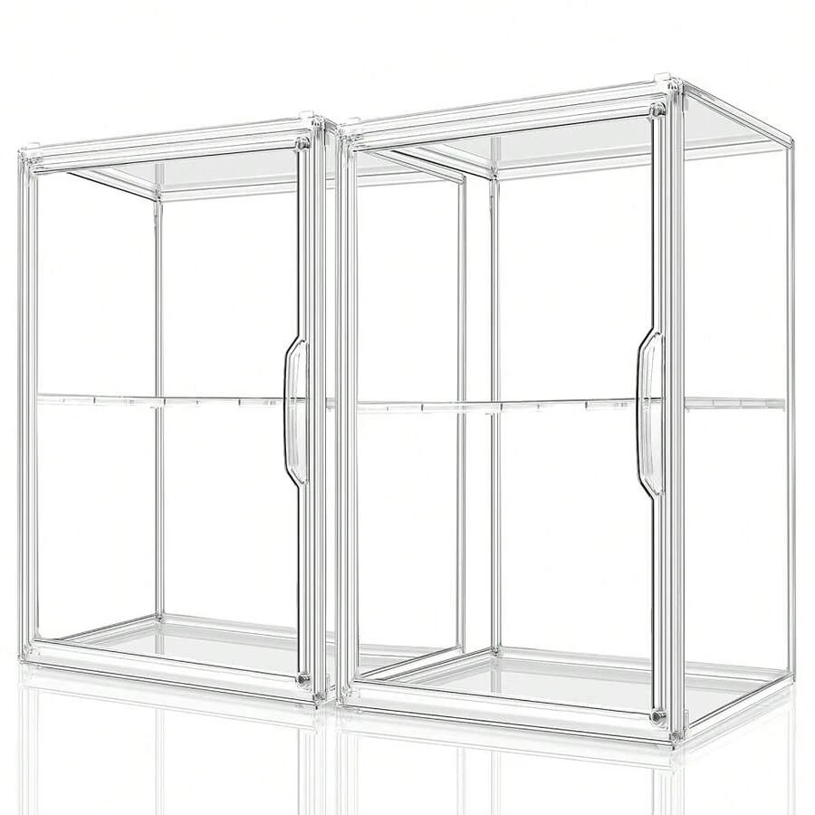 2Pack Makeup Organizer Storage, Large Capactiy Acrylic Bathroom Organizer, Clear Cosmetics Organizer Bins With Division Board For Vanity, Skincare, Countertop Storage And Display Case,Clear - thông thoáng - Xem 1