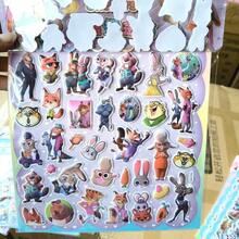 1张新款疯狂双层烫印贴纸，手持Judy & Nick卡通材质贴纸，DIY贴纸，款式随机，新年礼物，情人节礼物，复活节礼物 - 彩色 - 查看 2