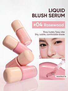 JUDYDOLL 液体腮红精华，杏花液体腮红高光，仙人掌果凝胶润色膏，全新爆款保湿润色膏，裸色日常妆容 - #04 Rosewood - 查看 4
