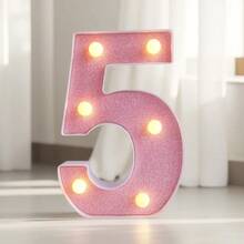 1个LED发光字母/数字灯，粉色发光字母，电池供电闪烁字母灯，适用于派对、求婚、婚礼、餐桌、墙面装饰、生日、客厅、卧室装饰 [不含电池] - 暖白色 - 查看 41