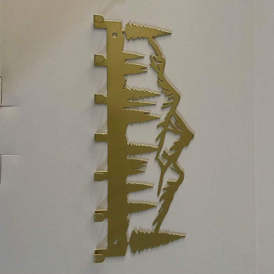 Gold Key Hanger, Wall-Mounted Metal Art Decor And Storage Rack, Multi-Functional Organizer For Kitchen And Living Room, Stylish Entryway Accent With Durable Metal Build, Space-Saving Key Holder And Decorative Rack For Home Organization, Versatile Wall Jewelry Holder And Small Item Storage Solution, Perfect For Organizing Mail, Keys, Receipts, Accessories, And Small Gadgets; Enhances Room Aesthetics With A Modern Silhouette; Easy To Install With Included Mounting Hardware; Strong Metal Construction For Daily Use; Ideal Gift Idea For Housewarming And Wedding Decor - Gold - View 1