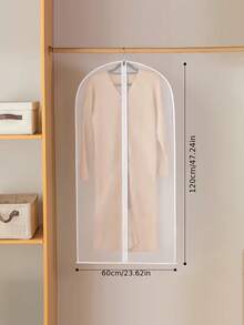 10 Stück/5 Stück/1 Stück Kleiderschutz, moderne halbdurchsichtige staubdichte Haushaltshülle, verstärkter Reißverschluss Anzugsabdeckung, wasserdichte Kleidungsabdeckung, Hochzeitskleid Schutz - Weiss - Übersicht 7