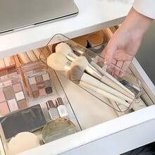 Bộ 1/4/8 hộp đựng đồ trong suốt đơn giản, hộp đựng vật dụng nhỏ, hộp đựng mỹ phẩm và dụng cụ trang điểm, hộp sắp xếp ngăn kéo. - Trong sáng - Xem 4