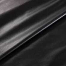 1件弹性仿羊皮纹理PU皮革，可水洗细纹人造革面料，带绒面底，防水DIY皮革材料 - 黑色 - 查看 10