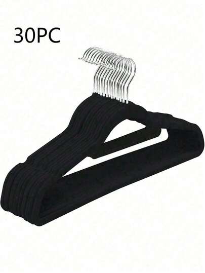 30pcs Non-Slip Premium Velvet Hangers Set, Sturdy Clothes Hangers And Suit Hangers, Ideal For Dresses, Coats, Shirts, With 360° Rotating Hook - Ultra Slim, Lightweight, Space Saving