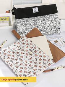 1 Piece, 2025 New Capybara File Bag, Student Cartoon Pen Bag, High-Value Storage Bag, Large-Capacity Stationery Bag, Zipper Test Paper Storage Bag, - Multicolor - View 10