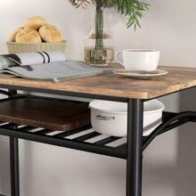 HOMCOM 4-Piece Dining Set, Table And 2 Chairs, Bench, Space-Saving Set, Ideal For Small Rooms, Kitchen, Dining Room, Brown