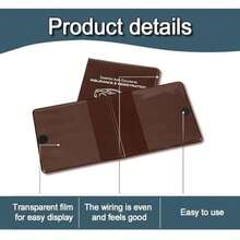 2PCS Car Registration And Insurance Holder, 10.6''*4.8'' Essential Auto Card Glove Box Organizer With Closure, Vehicle Interior Accessories Perfect For Documents, Cards - Brown - View 4