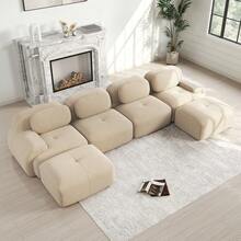 Sofas & Couches - Beige + Corduroy + 4 Seat - View 3