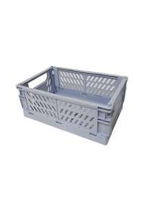 1pc Large Capacity Stationery & Toy Storage Basket, Desktop Cosmetic Organizer Box, Plastic Storage Basket, Foldable Clutter Organizer Box With Handle, Stackable, Art Supplies Storage Box - Multicolor - View 14