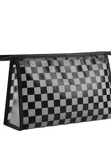 Portable Transparent Minimalist Mesh Cosmetic Bag, Toiletry Organizer Bag, Large Capacity Makeup Bag, Notebook