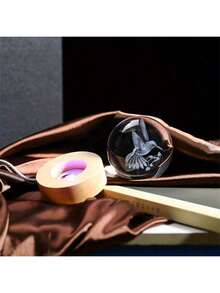 1个3D立体墨西哥钝口螈激光雕刻水晶球灯，多色夜灯，创意生日礼物，送给女友、同学、妻子，玻璃球家居装饰，适用于客厅和卧室 - 彩色 - 查看 6