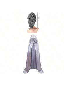 2pcs (Mask + Cape) Scary Skeleton Latex Mask, Masquerade Party, COSPLAY, Haunted House, Role Play - Multicolor - View 10