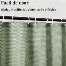 Cortina de Baño, 180cm*180cm Cortina De Ducha Tela, Ojales De Metal con 12 Ganchos, Resistente Agua y Antimoho, Tejido De Poliéster, Cortina Regadera para Hogar, Hotel ()(H-Azul) - Multicolor - Ver 5