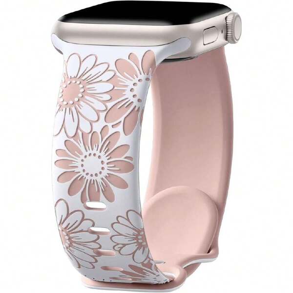GEAK Correa Grabada Floral Compatible con Correa  40mm 41mm 38mm 42mm 44mm 45mm 46mm 49mm Mujer, Correas Deportiva de Silicona Bicolor para  Ultra SE Series 11 10 9 8 7 6 5 4 3 2 1,36989185