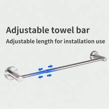 Giá treo khăn tắm bằng thép không gỉ có thể điều chỉnh - Chắc chắn và bền bỉ, dễ lắp đặt, thiết kế treo tường đa chức năng, kiểu dáng hiện đại. Phù hợp với phòng tắm hiện đại, môi trường kiểu khách sạn, có thể dùng làm giá treo khăn tắm, giá treo khăn bếp, giá đựng giấy vệ sinh hoặc giá treo khăn trong tủ. Một món quà thiết thực cho phụ kiện trang trí nhà cửa và giải pháp lưu trữ trong phòng tắm, cũng thích hợp làm phụ kiện phòng tắm di động khi đi du lịch. - Nhiều màu - Xem 2