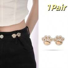 Adjustable Cat Claw Waist Cincher, No Sewing Or Tools Needed, Waist Button Clip Fastener For Jeans, Skirts, Tightens Waistline, Reusable Detachable Silver-Tone Buckle Brooch, Durable Fashion Waist Clip Accessory For Women, Men, Students, Teens, College Girls, Young Professionals