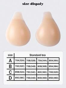 1 Pair Invisible Lift Bra, Women Lift Invisible Bra, Strapless Backless Bra, Suitable For Large Bust, Reusable With Nipple Covers, Strapless Lift Bra, Backless Invisible Bra, Seamless Bra - Apricot - View 8