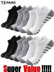 6 Pairs Men's Fashionable High-Quality Low-Cut Ankle Socks, Mesh Breathable Multifunctional Casual Basketball Sports Boat Socks