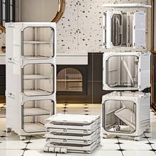 Tall Narrow Storage Cabinet & Dresser With Adjustable Shelves & Mobility Wheels - Versatile Slim Organizer, Dressers For Bedroom, Desk Organizer & Office Desk Accessories, Space-Saving Storage Solution For Small Spaces, Bathroom, Kitchen, Laundry Room - 白色 - 查看 8