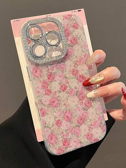 Soft & Romantic Pink & White Rose 16 Pro Max Phone Case, New Spring Collection, Suitable For IPhone 17 Pro, 15, 14, 13, 12, 11 Smartphones, Great Gift For Friends, Family, Classmates, Best New Year Or Valentine's Day Present