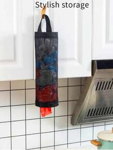 1pc Home Grocery Bag Holder Wall Mount Plastic Bag Holder Dispenser Hanging Storage Trash Garbage Bag Kitchen Garbage Organizer - Nhiều màu - Xem 3