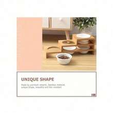 1/2/3 Bowls Cat Dog Feeders Bowl Ceramic Tableware Pet Food Water Bowl Bamboo Frame Antiskid Pet Supplies Dog Cat Feeding Bowl